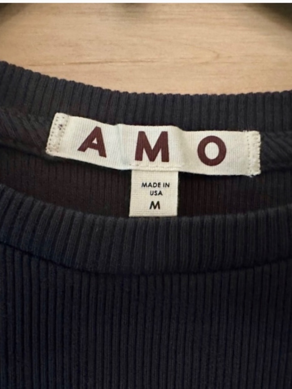 AMO Rib Knit Tank Dress Black M NWT 100% Cotton Midi Minimalist Capsule USA Made - Picture 8 of 9